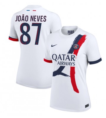 Paris Saint-Germain Joao Neves #87 Udebanetrøje Dame 2024-25 Kort ærmer